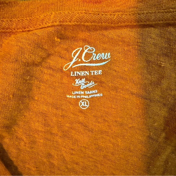 J. Crew | Women's Linen T-shirt | XL | Warm Spring Tangerine Orange - Picture 8 of 8